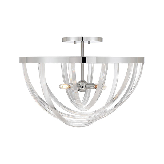 Savoy House Jennings 24in 4-Light Semi-Flush Mount | Modern & Glam Polished Chrome and Acrylic | Foyer & Bedroom Ceiling Light | 24 | Model 6-1777-4-11