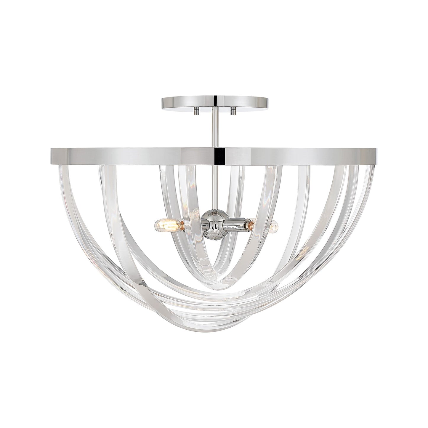 Savoy House Jennings 24in 4-Light Semi-Flush Mount | Modern & Glam Polished Chrome and Acrylic | Foyer & Bedroom Ceiling Light | 24 | Model 6-1777-4-11