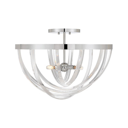 Savoy House Jennings 24in 4-Light Semi-Flush Mount | Modern & Glam Polished Chrome and Acrylic | Foyer & Bedroom Ceiling Light | 24 | Model 6-1777-4-11