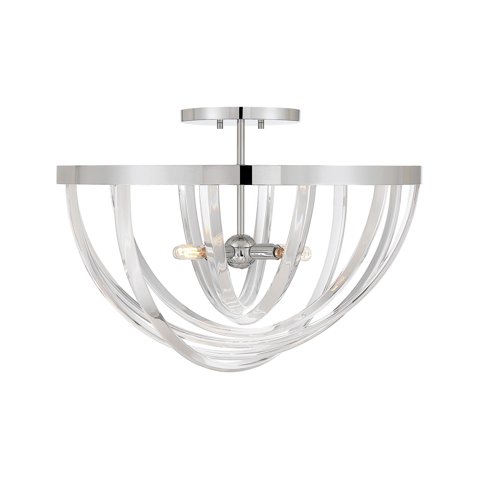 Savoy House Jennings 24in 4-Light Semi-Flush Mount | Modern & Glam Polished Chrome and Acrylic | Foyer & Bedroom Ceiling Light | 24 | Model 6-1777-4-11