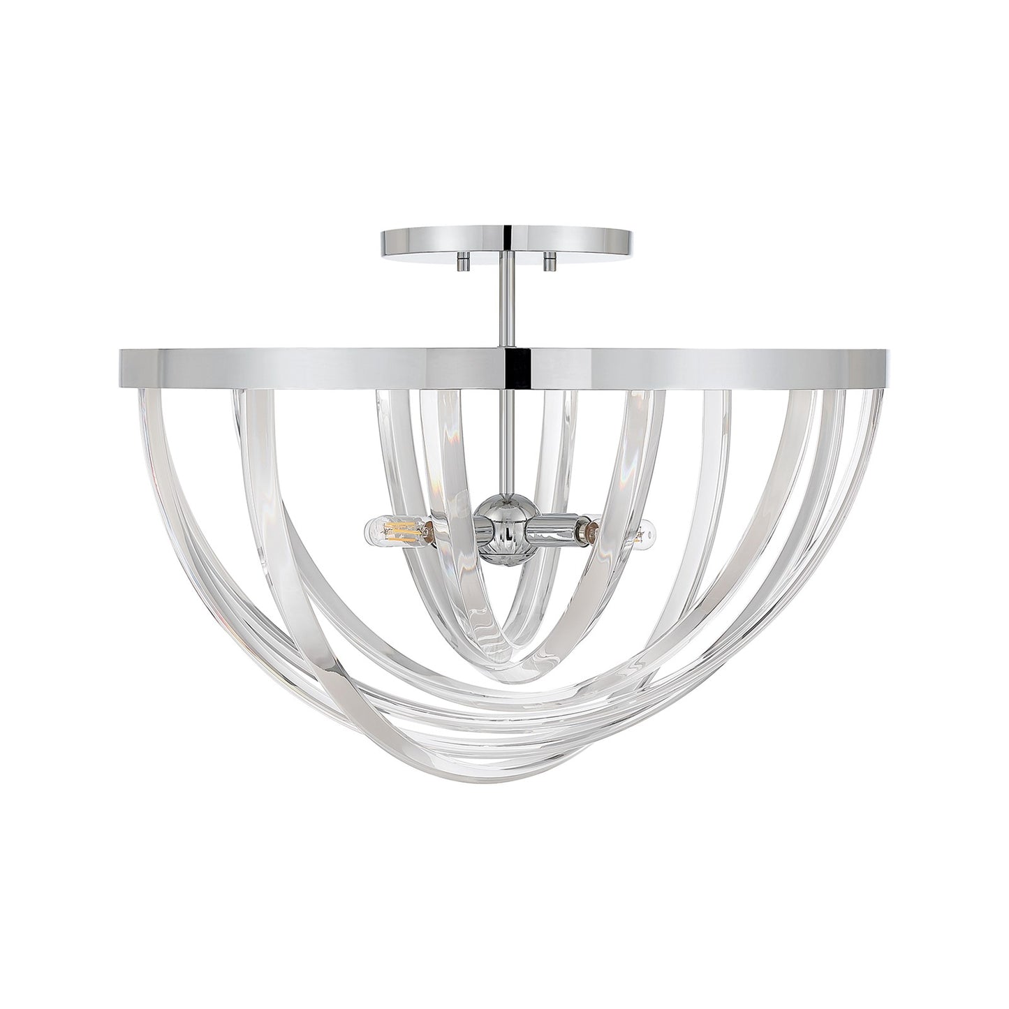 Savoy House Jennings 24in 4-Light Semi-Flush Mount | Modern & Glam Polished Chrome and Acrylic | Foyer & Bedroom Ceiling Light | 24 | Model 6-1777-4-11