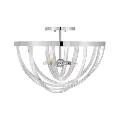 Savoy House Jennings 24in 4-Light Semi-Flush Mount | Modern & Glam Polished Chrome and Acrylic | Foyer & Bedroom Ceiling Light | 24 | Model 6-1777-4-11