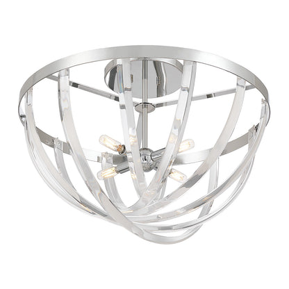 Savoy House Jennings 24in 4-Light Semi-Flush Mount | Modern & Glam Polished Chrome and Acrylic | Foyer & Bedroom Ceiling Light | 24 | Model 6-1777-4-11