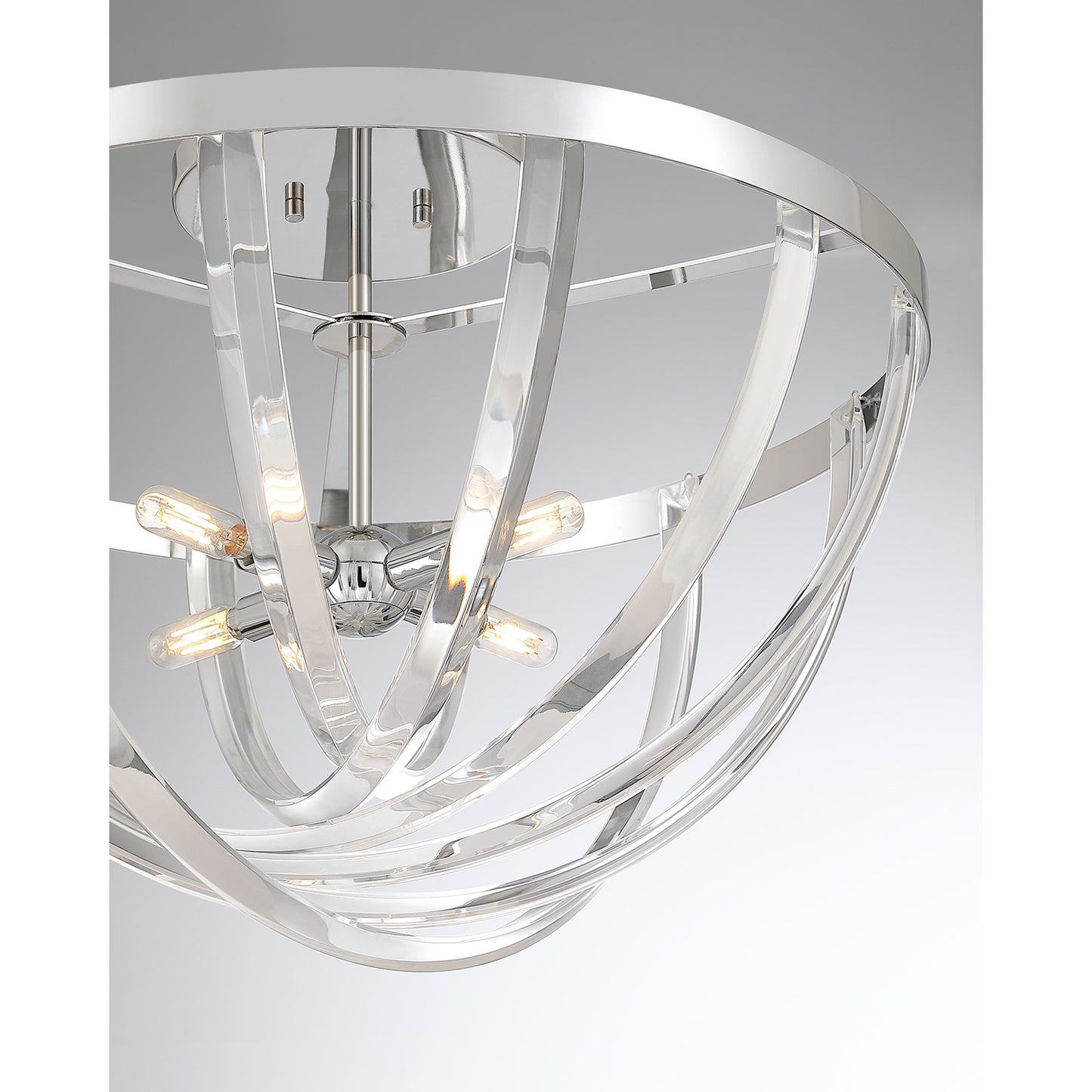 Savoy House Jennings 24in 4-Light Semi-Flush Mount | Modern & Glam Polished Chrome and Acrylic | Foyer & Bedroom Ceiling Light | 24 | Model 6-1777-4-11