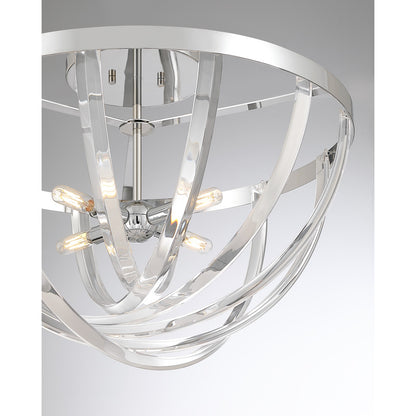 Savoy House Jennings 24in 4-Light Semi-Flush Mount | Modern & Glam Polished Chrome and Acrylic | Foyer & Bedroom Ceiling Light | 24 | Model 6-1777-4-11