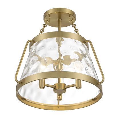 Savoy House Crawford 3-Light Ceiling Light, Warm Brass