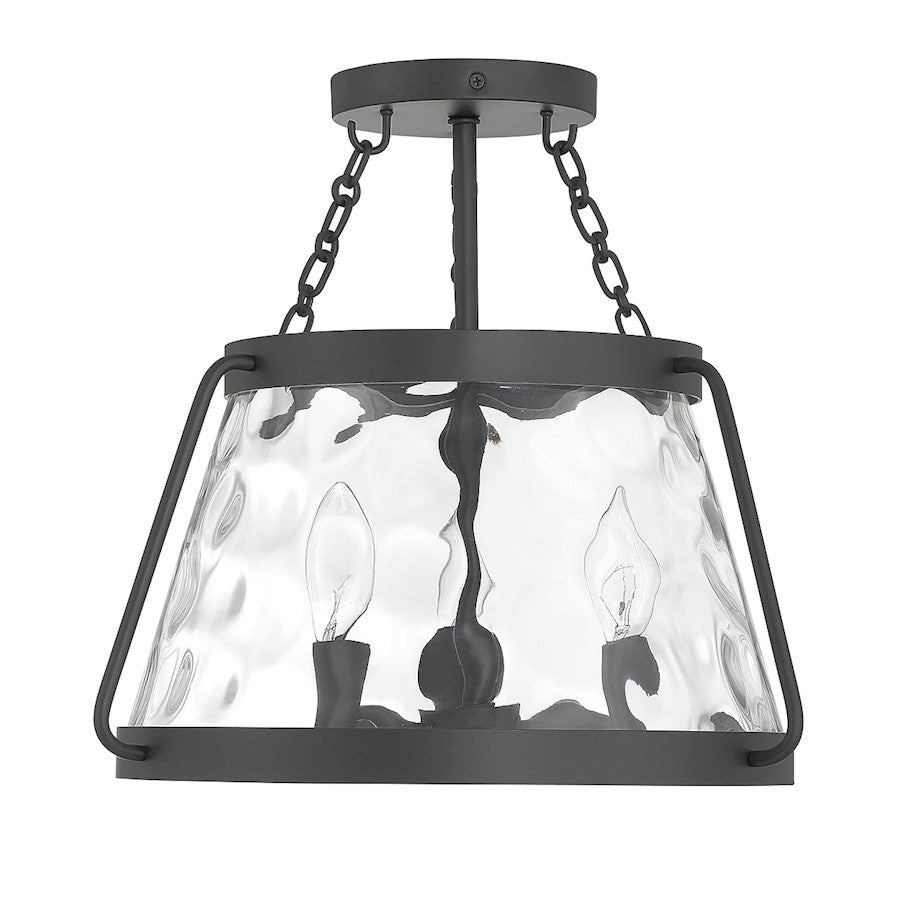 Savoy House Crawford 3-Light Ceiling Light, Matte Black