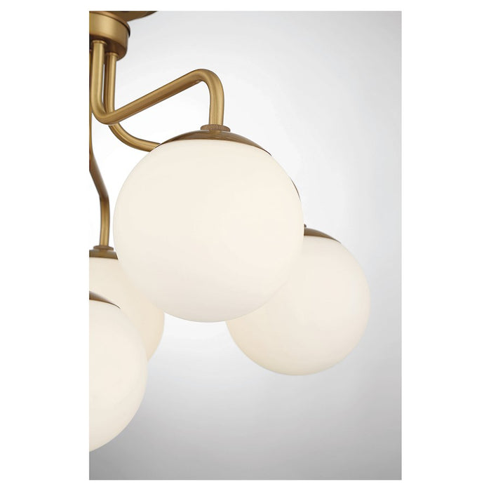 Savoy House Marco 6-Light Ceiling Light, Warm Brass/Opal