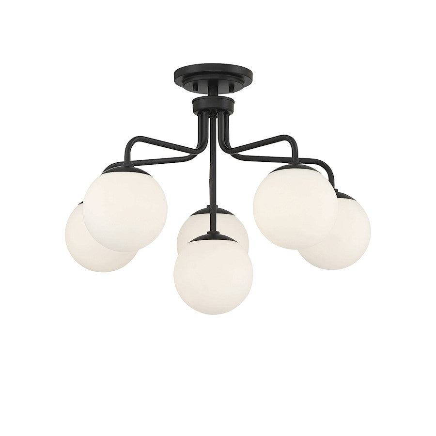 Savoy House Marco 6-Light Ceiling Light, Matte Black