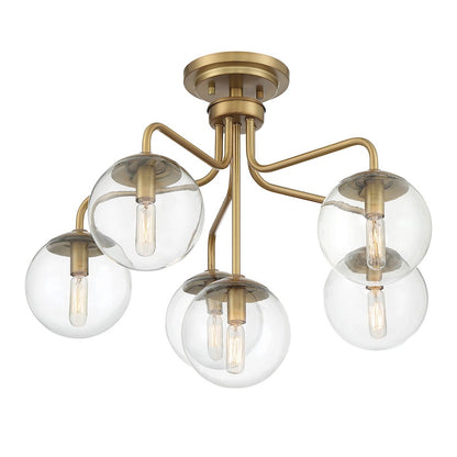 Savoy House Marco 6-Light Ceiling Light, Warm Brass