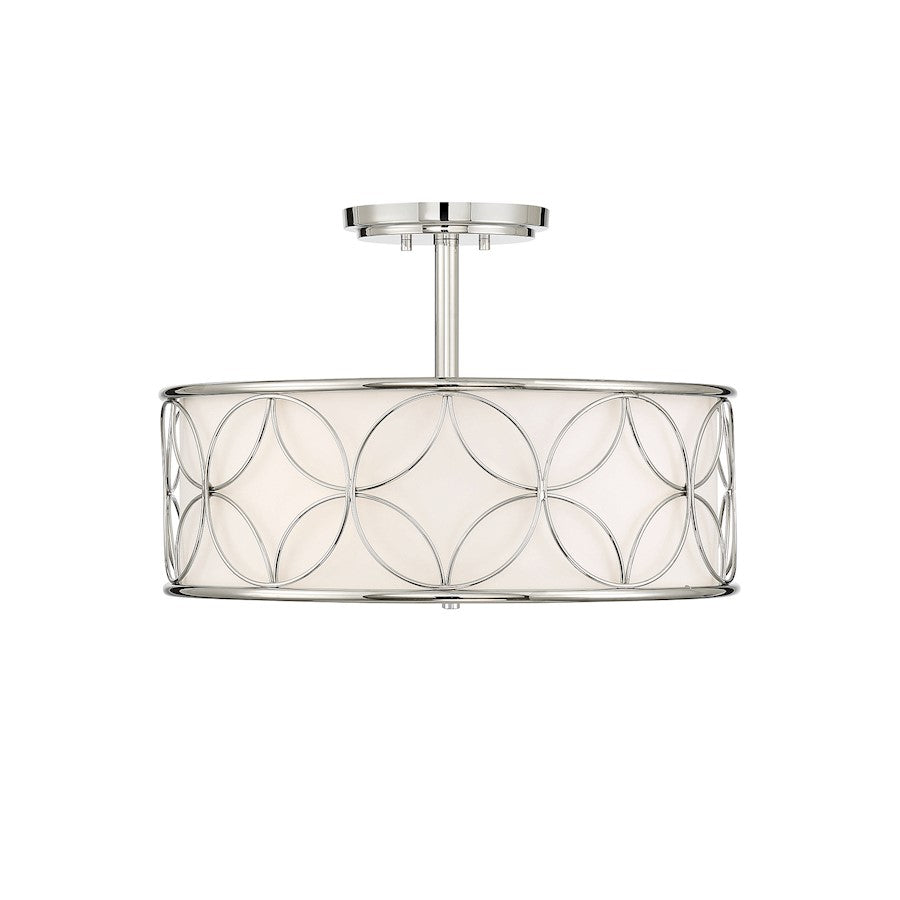Savoy House Reid 4-Light Ceiling Light, Polished Nickel