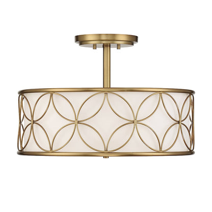 Savoy House Reid 4-Light Ceiling Light, Warm Brass