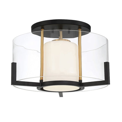 Savoy House Eaton 1Lt Ceiling Light, Black/Brass