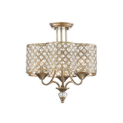 Savoy House Regis 3 Light Semi Flush in Pyrite