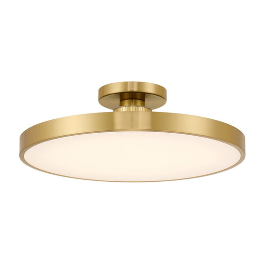 Savoy House Thayer 1 Light Semi-Flush, Warm Brass