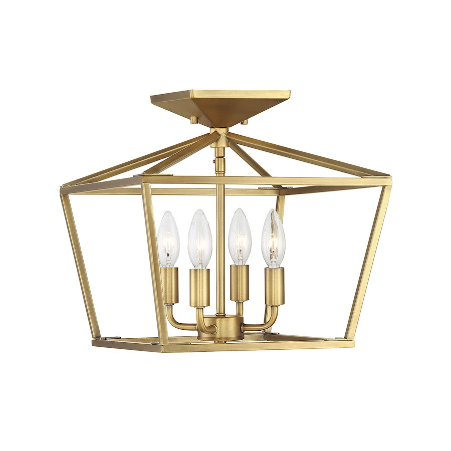 Savoy House Townsend 4-Light Ceiling Light, Warm Brass