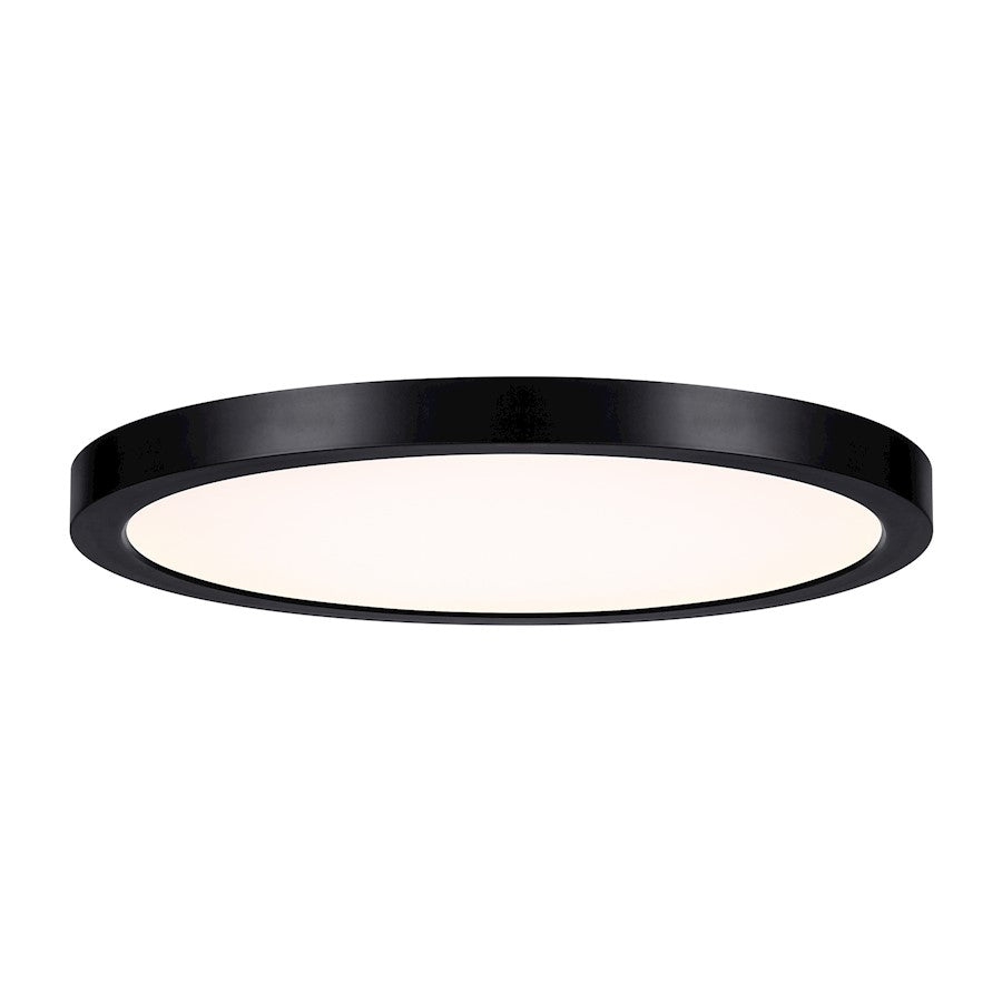 Essentials 1 Light 12" LED Flush Mount, Black/Clear