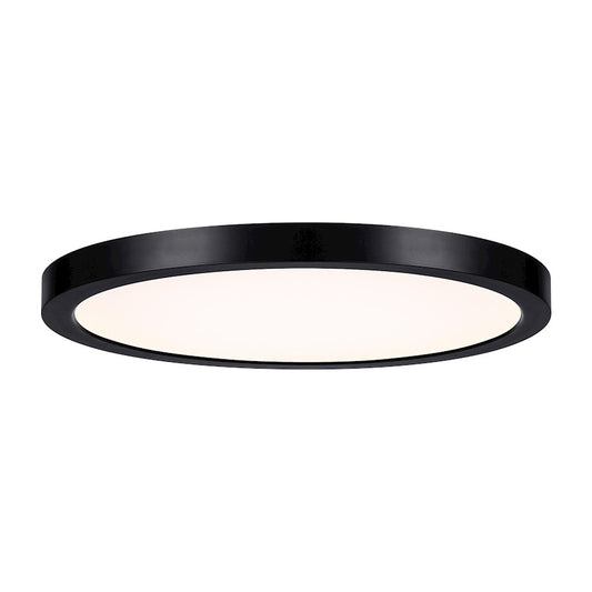 Essentials 1 Light 12" LED Flush Mount, Black/Clear