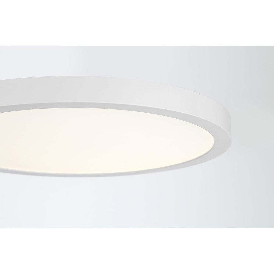 Essentials 1 Light 12" LED Flush Mount, White/Clear