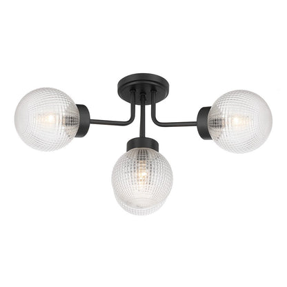 Savoy House Coral 4Lt Semi-Flush, Clear Matrix, Matte Black