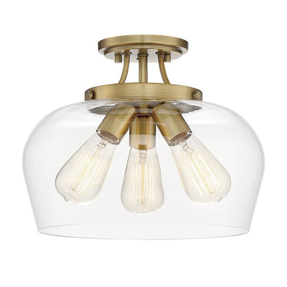 Savoy House Octave 3-Light Ceiling Light, Warm Brass