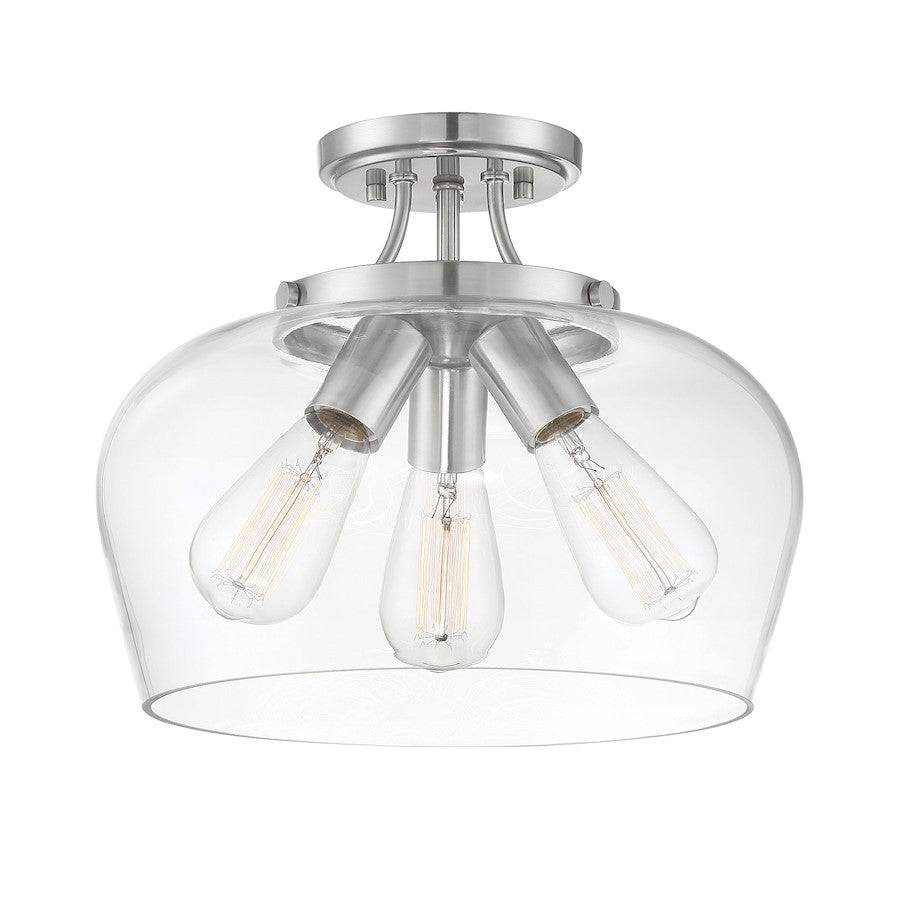 Savoy House Octave 3-Light Ceiling Light, Satin Nickel
