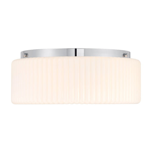 Savoy House Edgemont 4 Light Flush Mount, Chrome/White Strie