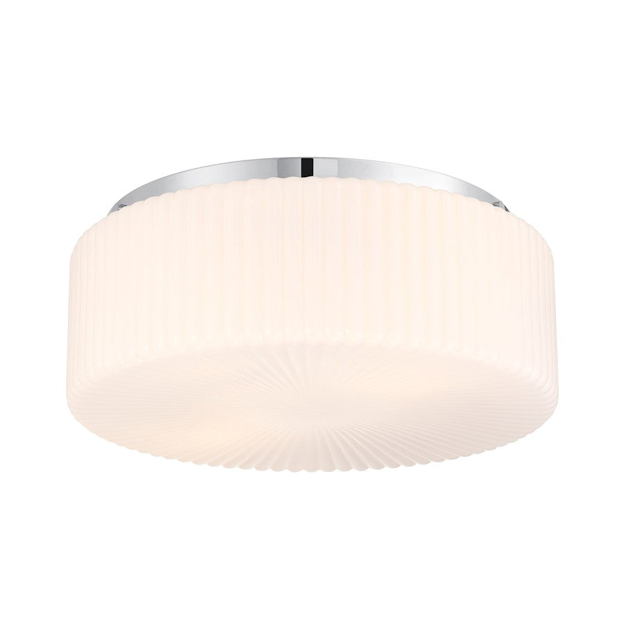Savoy House Edgemont 4 Light Flush Mount, Chrome/White Strie