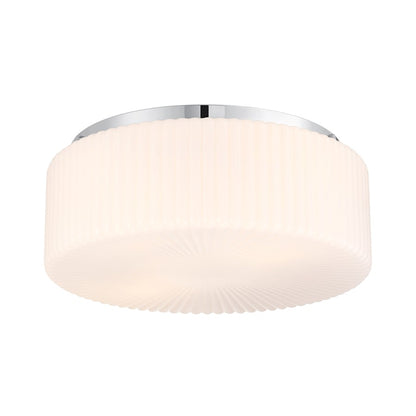 Savoy House Edgemont 4 Light Flush Mount, Chrome/White Strie