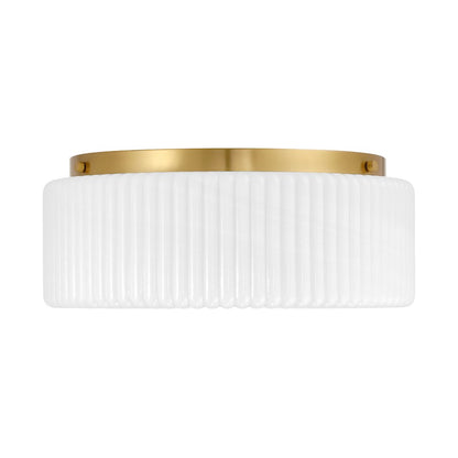 Savoy House Edgemont 4 Light Flush Mount, Warm Brass/White Strie