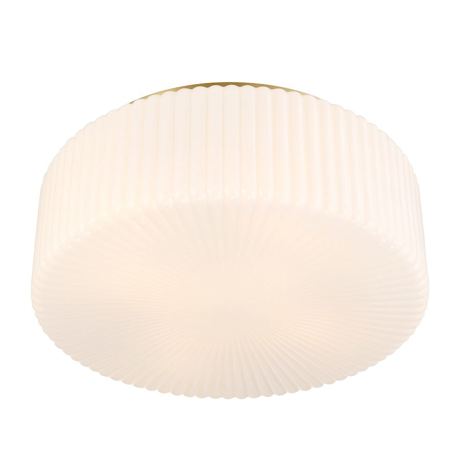 Savoy House Edgemont 4 Light Flush Mount, Warm Brass/White Strie