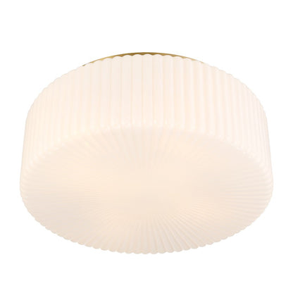 Savoy House Edgemont 4 Light Flush Mount, Warm Brass/White Strie