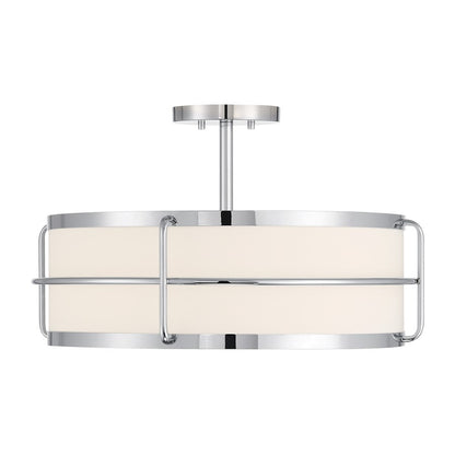 Savoy House Chauncey 4 Light Semi-Flush, Chrome/White - 6-4193-4-11