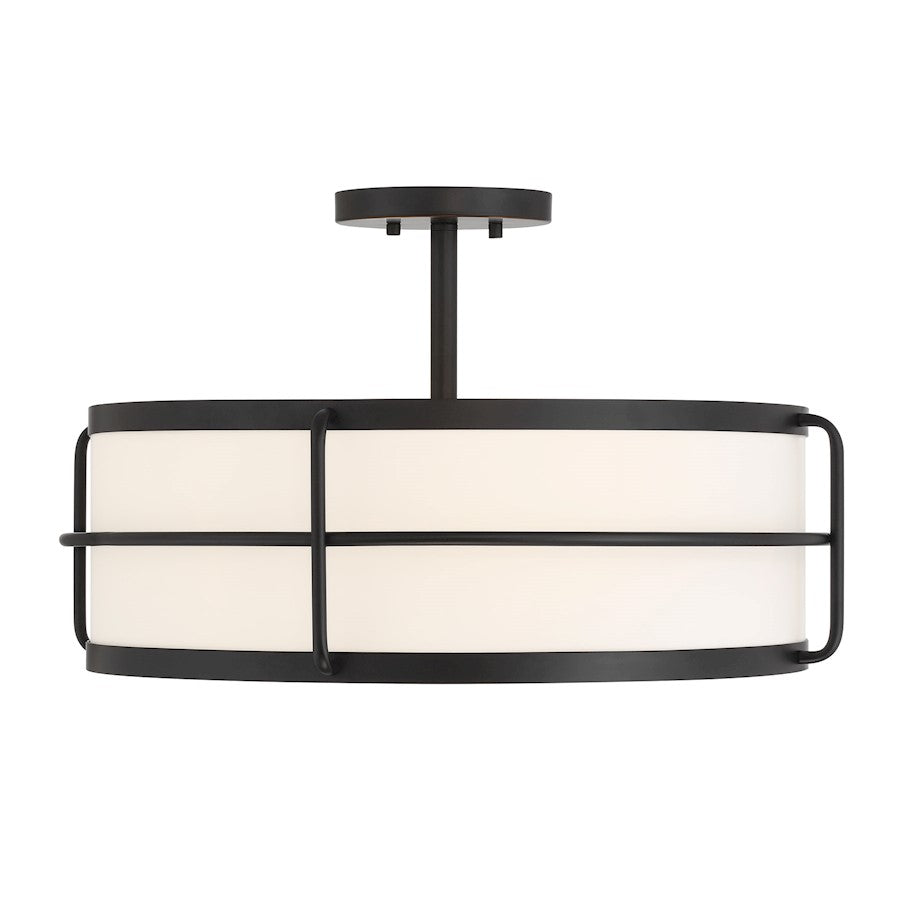 Savoy House Chauncey 4 Light Semi-Flush, Matte Black/White - 6-4193-4-89