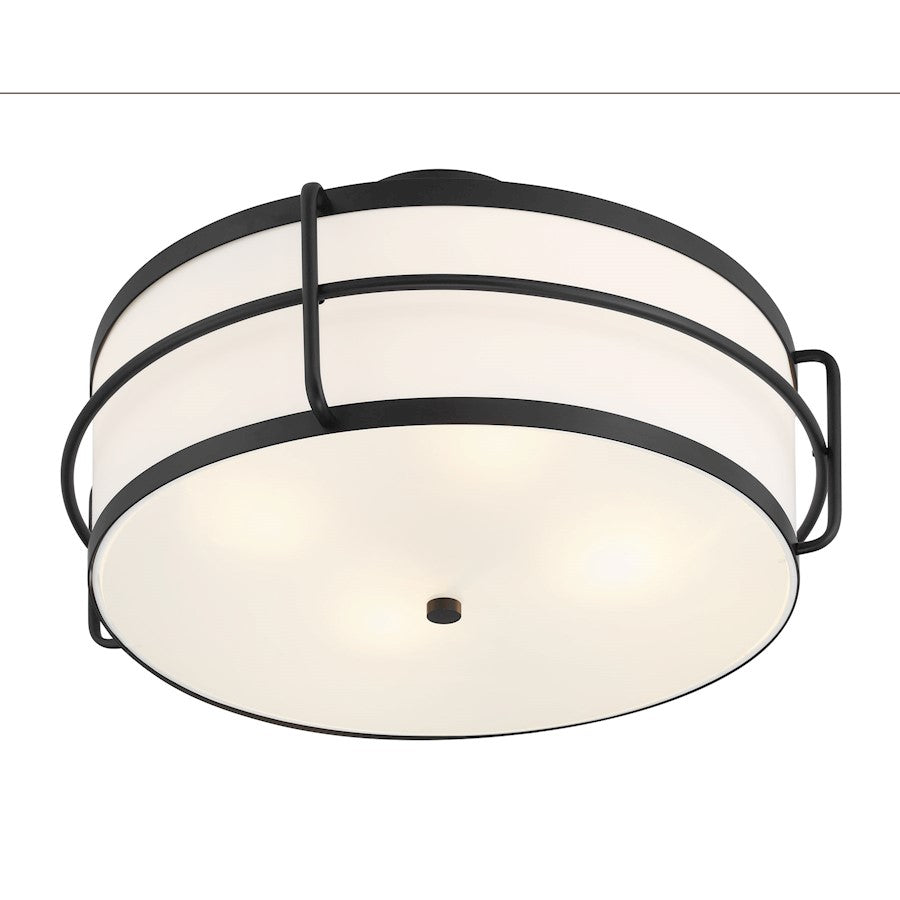 Savoy House Chauncey 4 Light Semi-Flush, Matte Black/White