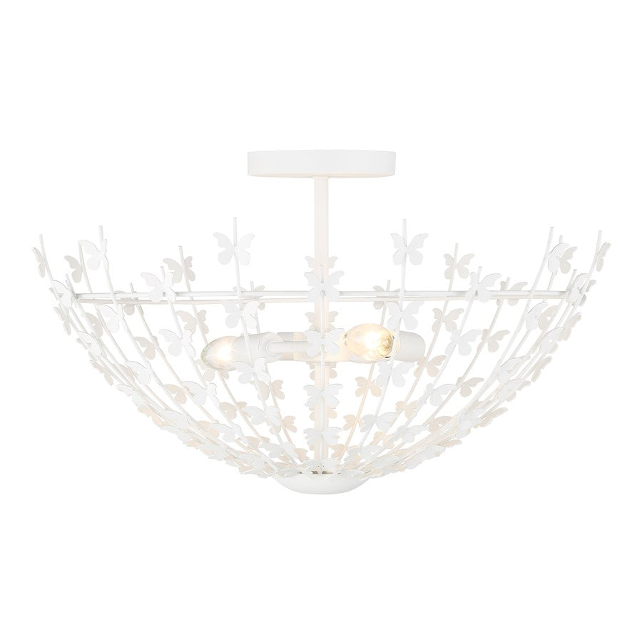 Savoy House Birch 3 Light Semi-Flush, Bisque White