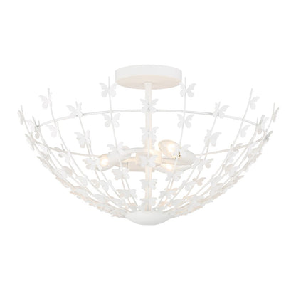 Savoy House Birch 3 Light Semi-Flush, Bisque White
