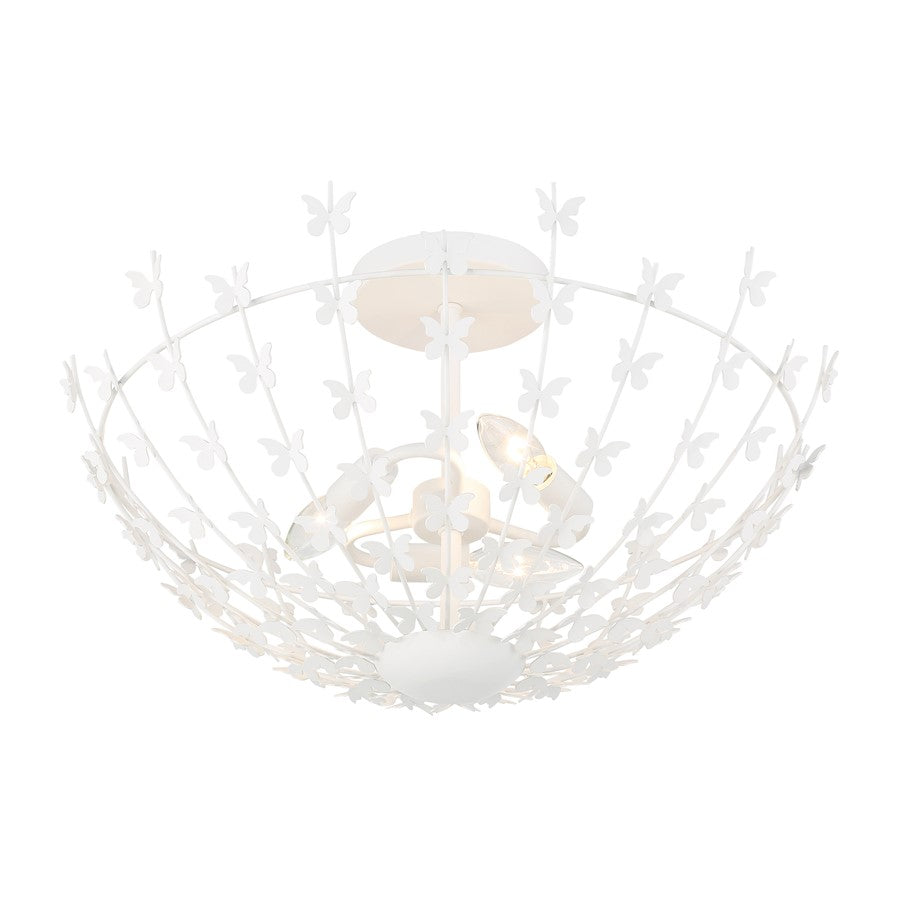 Savoy House Birch 3-Light Ceiling Light, Bisque White