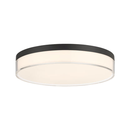 Savoy House Clarion 11in 1-Light Flush Mount | Modern Black Metal and White Acrylic Shade | Indoor & Outdoor Wet Location | 11 x 11 | Model 6-4444-11-BK