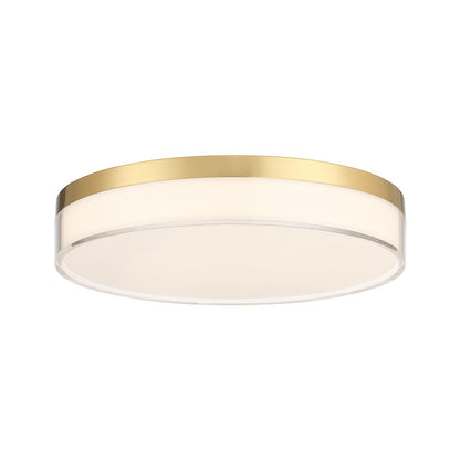 Savoy House Clarion 11in 1-Light Flush Mount | Modern Brass Metal and White Acrylic Shade | Indoor & Outdoor Wet Location | 11 x 11 | Model 6-4444-11-BR
