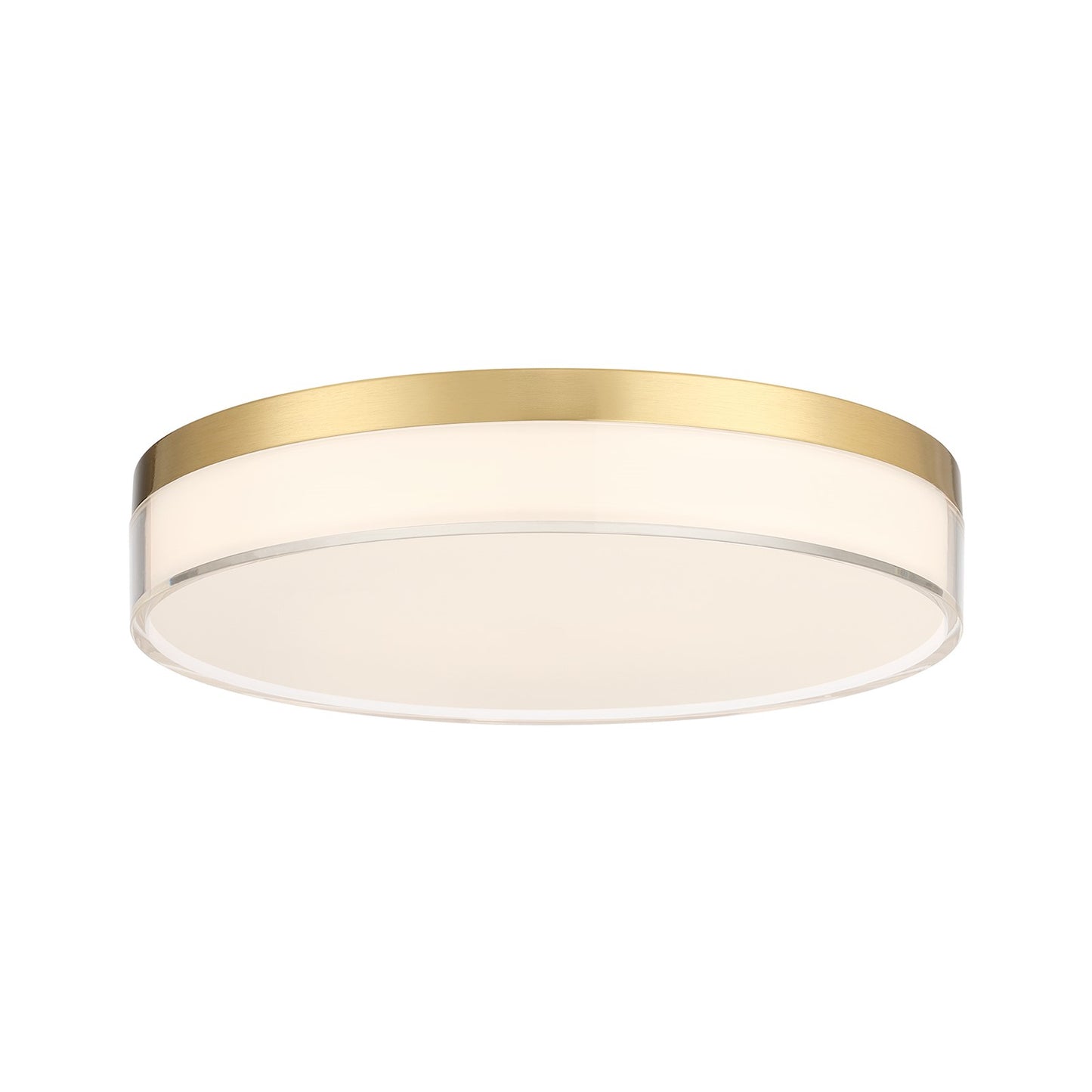 Savoy House Clarion 11in 1-Light Flush Mount | Modern Brass Metal and White Acrylic Shade | Indoor & Outdoor Wet Location | 11 x 11 | Model 6-4444-11-BR
