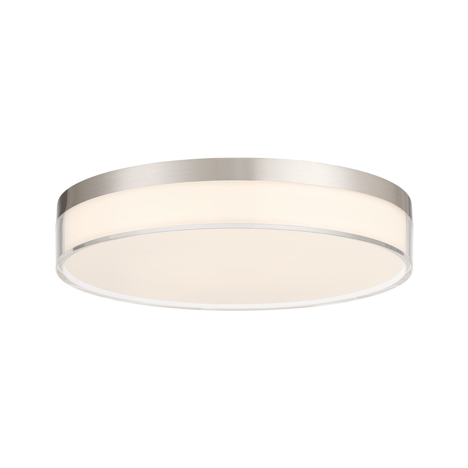 Savoy House Clarion 11in 1-Light Flush Mount | Modern Satin Nickel Metal and White Acrylic Shade | Indoor & Outdoor Wet Location | 11 in | Model 6-4444-11-SN