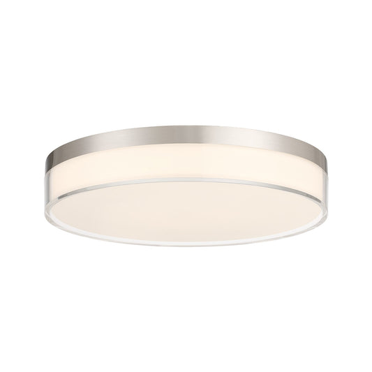 Savoy House Clarion 11in 1-Light Flush Mount | Modern Satin Nickel Metal and White Acrylic Shade | Indoor & Outdoor Wet Location | 11 in | Model 6-4444-11-SN