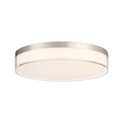 Savoy House Clarion 11in 1-Light Flush Mount | Modern Satin Nickel Metal and White Acrylic Shade | Indoor & Outdoor Wet Location | 11 in | Model 6-4444-11-SN