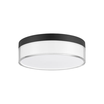 Savoy House Clarion 7in 1-Light LED Flush Mount | Modern Black Metal and Acrylic | Indoor & Outdoor Wet Location | 1200 Lumens Dimmable | Model 6-4444-7-BK