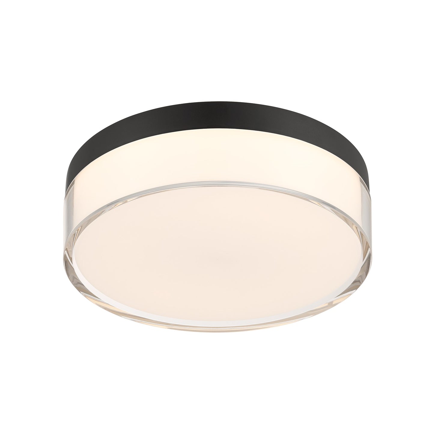 Savoy House Clarion 7in 1-Light LED Flush Mount | Modern Black Metal and Acrylic | Indoor & Outdoor Wet Location | 1200 Lumens Dimmable | Model 6-4444-7-BK