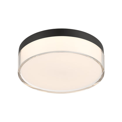 Savoy House Clarion 7in 1-Light LED Flush Mount | Modern Black Metal and Acrylic | Indoor & Outdoor Wet Location | 1200 Lumens Dimmable | Model 6-4444-7-BK