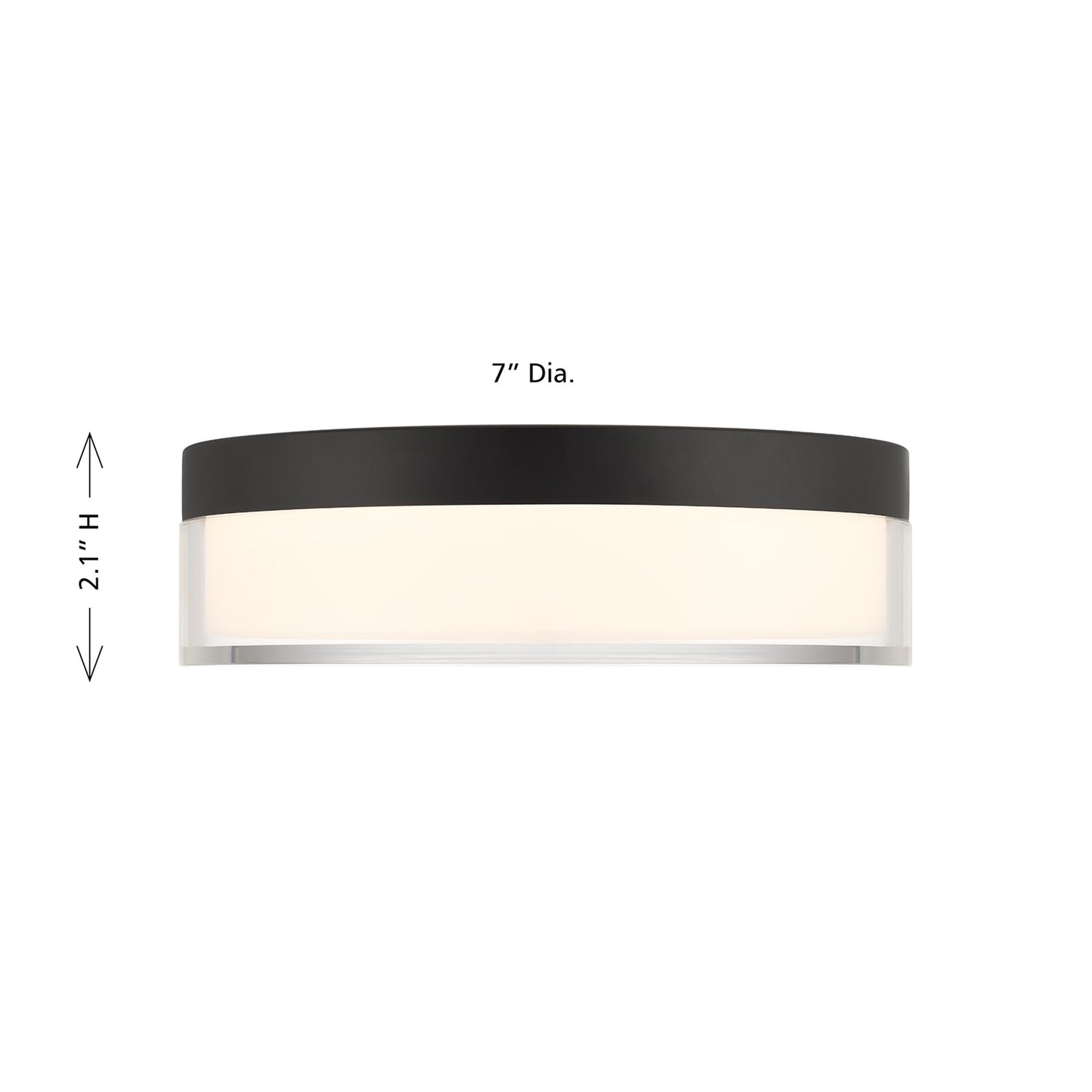 Savoy House Clarion 7in 1-Light LED Flush Mount | Modern Black Metal and Acrylic | Indoor & Outdoor Wet Location | 1200 Lumens Dimmable | Model 6-4444-7-BK
