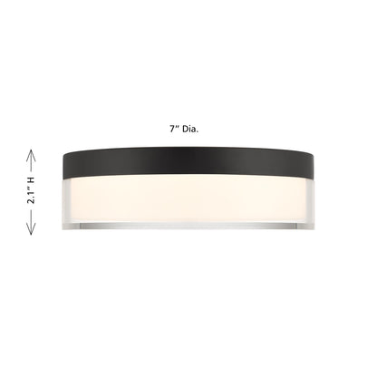 Savoy House Clarion 7in 1-Light LED Flush Mount | Modern Black Metal and Acrylic | Indoor & Outdoor Wet Location | 1200 Lumens Dimmable | Model 6-4444-7-BK