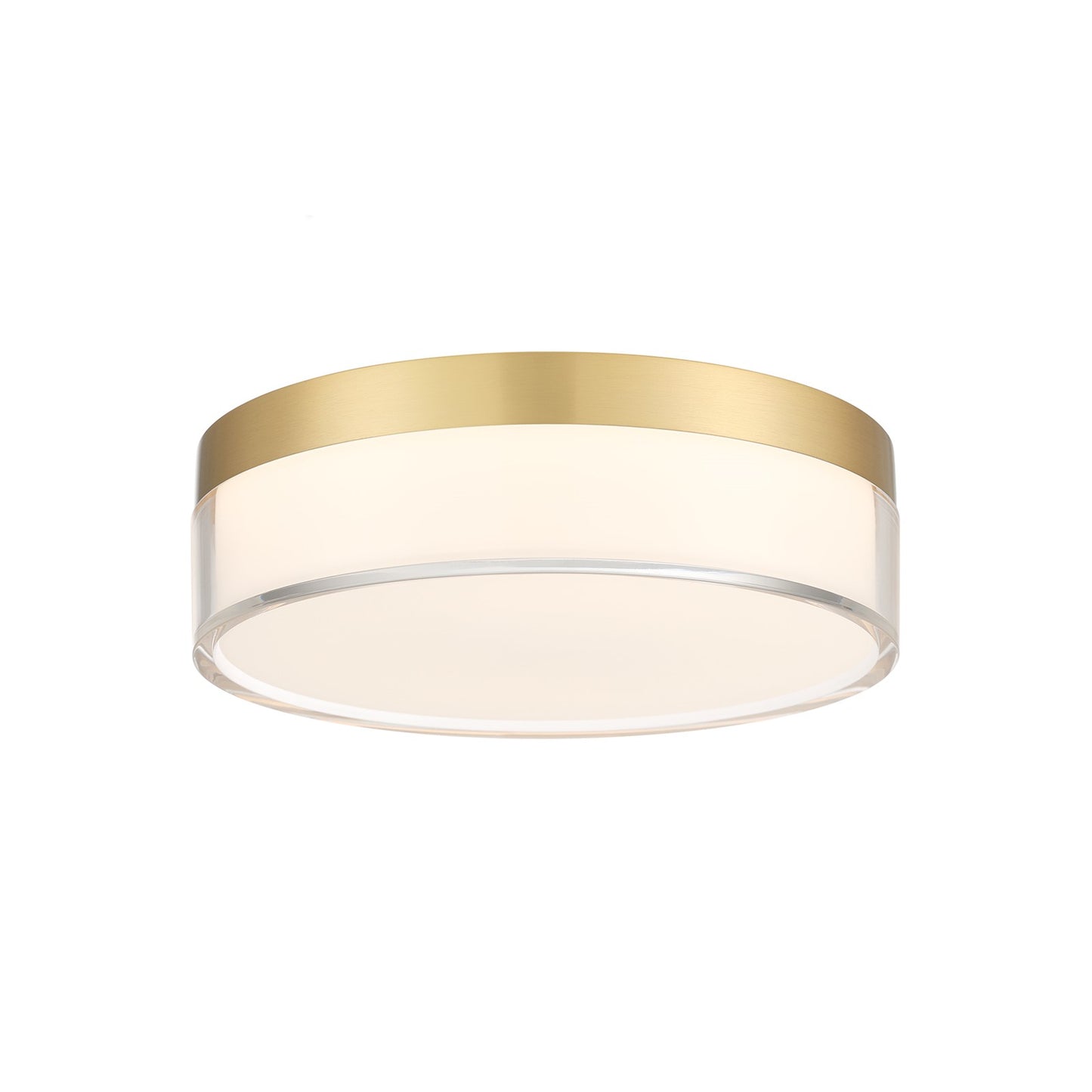 Savoy House Clarion 7in 1-Light LED Flush Mount | Modern Brass Metal and Acrylic | Indoor & Outdoor Wet Location | 1200 Lumens Dimmable | Model 6-4444-7-BR